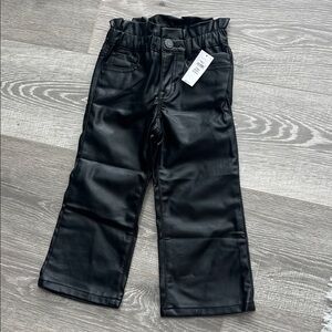GAP Black Faux Leather Toddler Pants